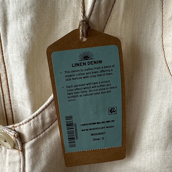 Faherty Cream Sleeveless Button-Down Dress NWT - Picture 3 of 5